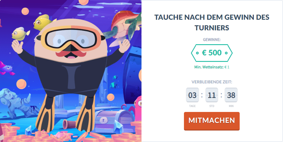 Tauchen Sie nach dem Gewinn des Turniers